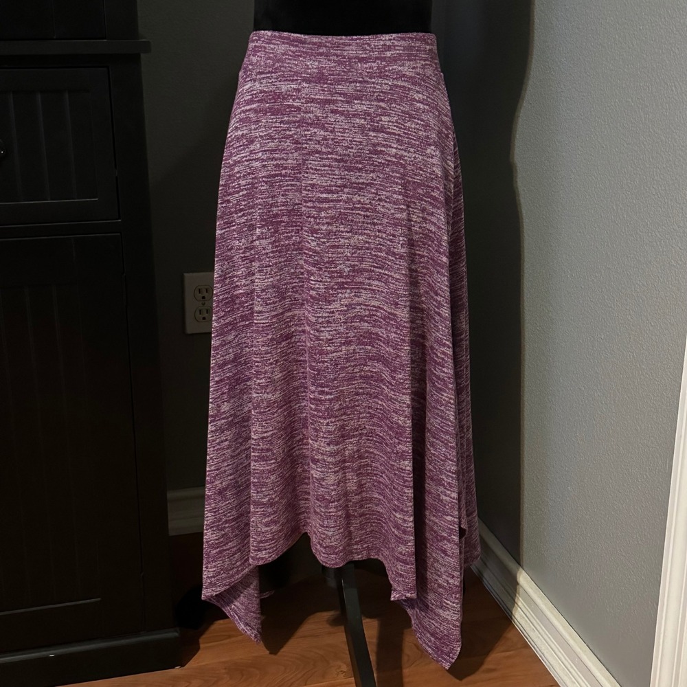 Ruby Rd Womens Handkerchief Hem Skirt Small Purple‎ Knit Stretch Casual Boho